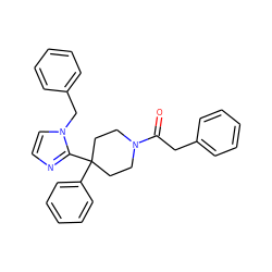 O=C(Cc1ccccc1)N1CCC(c2ccccc2)(c2nccn2Cc2ccccc2)CC1 ZINC000096318654