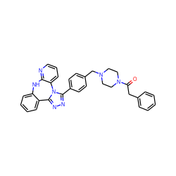 O=C(Cc1ccccc1)N1CCN(Cc2ccc(-c3nnc4n3-c3cccnc3Nc3ccccc3-4)cc2)CC1 ZINC000096174073