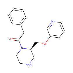 O=C(Cc1ccccc1)N1CCNC[C@@H]1COc1cccnc1 ZINC000114575289