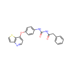 O=C(Cc1ccccc1)NC(=O)Nc1ccc(Oc2ccnc3ccsc23)cc1 ZINC000038268338