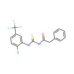 O=C(Cc1ccccc1)NC(=S)Nc1cc(C(F)(F)F)ccc1Cl ZINC000001181596