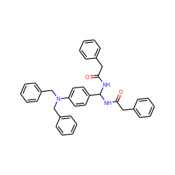 O=C(Cc1ccccc1)NC(NC(=O)Cc1ccccc1)c1ccc(N(Cc2ccccc2)Cc2ccccc2)cc1 ZINC000095578576