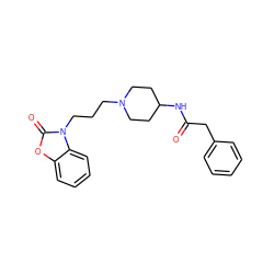 O=C(Cc1ccccc1)NC1CCN(CCCn2c(=O)oc3ccccc32)CC1 ZINC000064574039