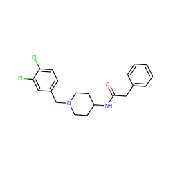 O=C(Cc1ccccc1)NC1CCN(Cc2ccc(Cl)c(Cl)c2)CC1 ZINC000013470623