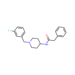 O=C(Cc1ccccc1)NC1CCN(Cc2cccc(F)c2)CC1 ZINC000013470609