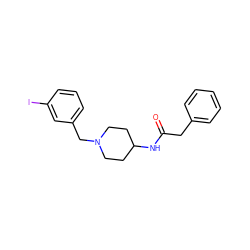 O=C(Cc1ccccc1)NC1CCN(Cc2cccc(I)c2)CC1 ZINC000013470614