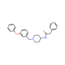 O=C(Cc1ccccc1)NC1CCN(Cc2cccc(Oc3ccccc3)c2)CC1 ZINC000013686216