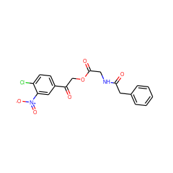 O=C(Cc1ccccc1)NCC(=O)OCC(=O)c1ccc(Cl)c([N+](=O)[O-])c1 ZINC000002775888