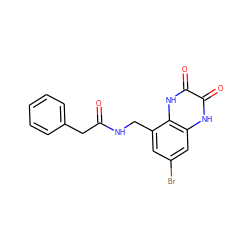 O=C(Cc1ccccc1)NCc1cc(Br)cc2[nH]c(=O)c(=O)[nH]c12 ZINC000027555237