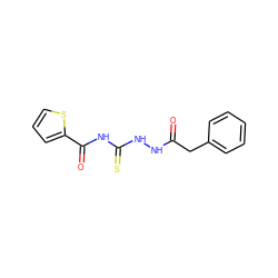 O=C(Cc1ccccc1)NNC(=S)NC(=O)c1cccs1 ZINC000004994429