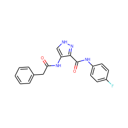 O=C(Cc1ccccc1)Nc1c[nH]nc1C(=O)Nc1ccc(F)cc1 ZINC000040380772