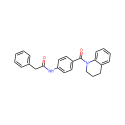 O=C(Cc1ccccc1)Nc1ccc(C(=O)N2CCCc3ccccc32)cc1 ZINC000011096630