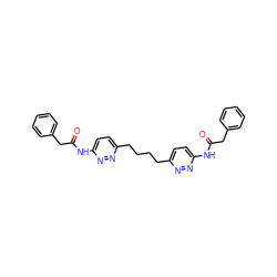 O=C(Cc1ccccc1)Nc1ccc(CCCCc2ccc(NC(=O)Cc3ccccc3)nn2)nn1 ZINC000169698186