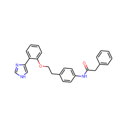 O=C(Cc1ccccc1)Nc1ccc(CCOc2ccccc2-c2c[nH]cn2)cc1 ZINC000117482304