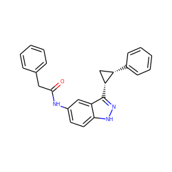 O=C(Cc1ccccc1)Nc1ccc2[nH]nc([C@@H]3C[C@@H]3c3ccccc3)c2c1 ZINC000034997344