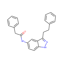 O=C(Cc1ccccc1)Nc1ccc2[nH]nc(CCc3ccccc3)c2c1 ZINC000049072986