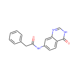 O=C(Cc1ccccc1)Nc1ccc2c(=O)[nH]cnc2c1 ZINC000049049233