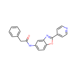 O=C(Cc1ccccc1)Nc1ccc2oc(-c3ccncc3)nc2c1 ZINC000000053301