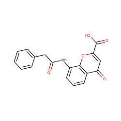 O=C(Cc1ccccc1)Nc1cccc2c(=O)cc(C(=O)O)oc12 ZINC000096271913