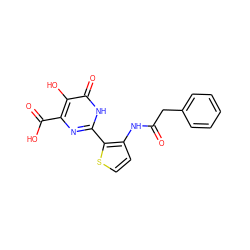 O=C(Cc1ccccc1)Nc1ccsc1-c1nc(C(=O)O)c(O)c(=O)[nH]1 ZINC000003583354