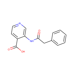 O=C(Cc1ccccc1)Nc1cnccc1C(=O)O ZINC000079698067