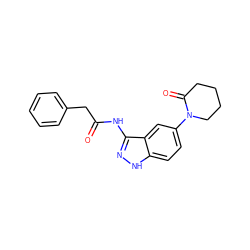 O=C(Cc1ccccc1)Nc1n[nH]c2ccc(N3CCCCC3=O)cc12 ZINC000029041364