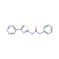 O=C(Cc1ccccc1)Nc1nc(-c2ccncc2)cs1 ZINC000009639897