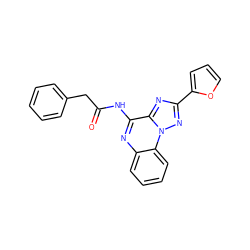 O=C(Cc1ccccc1)Nc1nc2ccccc2n2nc(-c3ccco3)nc12 ZINC000029123911