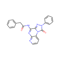 O=C(Cc1ccccc1)Nc1nc2ncccc2n2c(=O)n(-c3ccccc3)nc12 ZINC000040405952