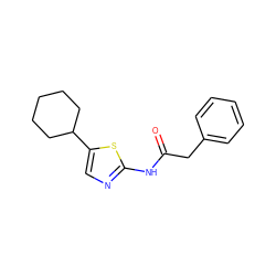 O=C(Cc1ccccc1)Nc1ncc(C2CCCCC2)s1 ZINC000028393843