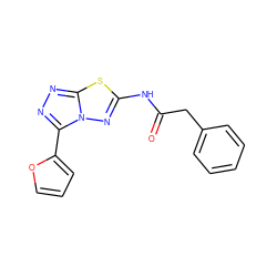 O=C(Cc1ccccc1)Nc1nn2c(-c3ccco3)nnc2s1 ZINC000006818151