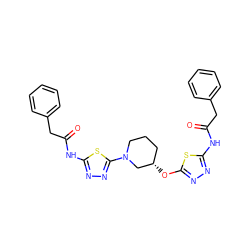 O=C(Cc1ccccc1)Nc1nnc(O[C@H]2CCCN(c3nnc(NC(=O)Cc4ccccc4)s3)C2)s1 ZINC000653694241