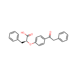 O=C(Cc1ccccc1)c1ccc(O[C@@H](Cc2ccccc2)C(=O)O)cc1 ZINC000045283450