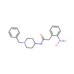 O=C(Cc1ccccc1[N+](=O)[O-])NC1CCN(Cc2ccccc2)CC1 ZINC000002872513