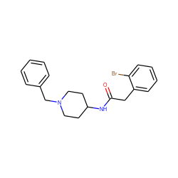 O=C(Cc1ccccc1Br)NC1CCN(Cc2ccccc2)CC1 ZINC000013779897