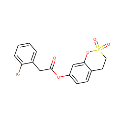 O=C(Cc1ccccc1Br)Oc1ccc2c(c1)OS(=O)(=O)CC2 ZINC000096914373