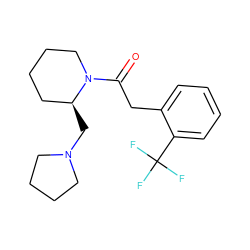 O=C(Cc1ccccc1C(F)(F)F)N1CCCC[C@@H]1CN1CCCC1 ZINC000013861046