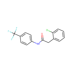 O=C(Cc1ccccc1Cl)Nc1ccc(C(F)(F)F)cc1 ZINC000000103540