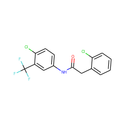 O=C(Cc1ccccc1Cl)Nc1ccc(Cl)c(C(F)(F)F)c1 ZINC000096283172