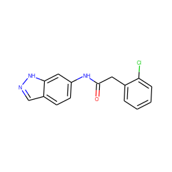 O=C(Cc1ccccc1Cl)Nc1ccc2cn[nH]c2c1 ZINC000029370301