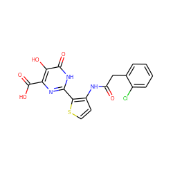 O=C(Cc1ccccc1Cl)Nc1ccsc1-c1nc(C(=O)O)c(O)c(=O)[nH]1 ZINC000003583308