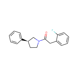 O=C(Cc1ccccc1F)N1CC[C@@H](c2ccccc2)C1 ZINC000121531688