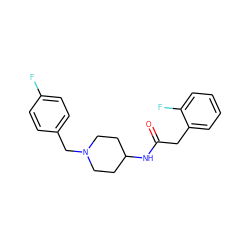 O=C(Cc1ccccc1F)NC1CCN(Cc2ccc(F)cc2)CC1 ZINC000013470634