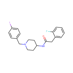 O=C(Cc1ccccc1F)NC1CCN(Cc2ccc(I)cc2)CC1 ZINC000013470637