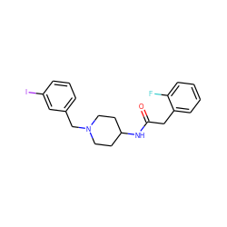 O=C(Cc1ccccc1F)NC1CCN(Cc2cccc(I)c2)CC1 ZINC000013470636