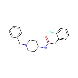 O=C(Cc1ccccc1F)NC1CCN(Cc2ccccc2)CC1 ZINC000013779899