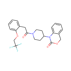 O=C(Cc1ccccc1OCC(F)(F)F)N1CCC(N2C(=O)OCc3ccccc32)CC1 ZINC000028759631