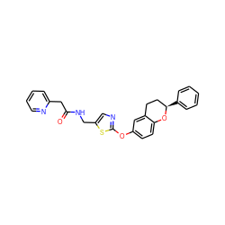 O=C(Cc1ccccn1)NCc1cnc(Oc2ccc3c(c2)CC[C@@H](c2ccccc2)O3)s1 ZINC000145571206