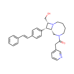 O=C(Cc1cccnc1)N1CCCCN2[C@H](C1)[C@H](c1ccc(/C=C/c3ccccc3)cc1)[C@@H]2CO ZINC000095599801