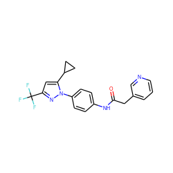 O=C(Cc1cccnc1)Nc1ccc(-n2nc(C(F)(F)F)cc2C2CC2)cc1 ZINC000116814377